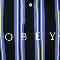 OBEY Men's Ashby Striped Button S/S Polo Shirt (S33)