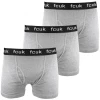 Mens FCUK Men's 3 Pack Grey W/ Black Strap Boxer Briefs (S06)