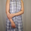 OBEY Women's Blue White Plaid Sleeveless 3/5 Zip Dress