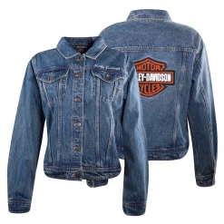 New Arrivals Harley-Davidson Women's Blue Denim Jacket (S05)