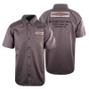 Harley-Davidson Men's Grey Orange Logo Patch S/S Woven Shirt (S29) New Arrivals