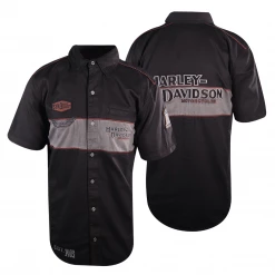 Harley-Davidson Men's Iron Block Two Tone S/S Woven Shirt (S26)