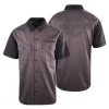 Harley-Davidson Men's Black Collar Chain Stitched Grey S/S Woven Shirt (S32)