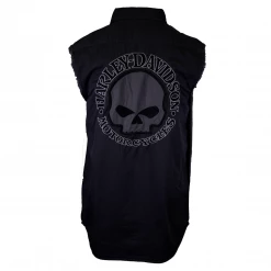Spotted Clothing Harley-Davidson Men's Charcoal Skull Sleeveless Vest (No Main Label)