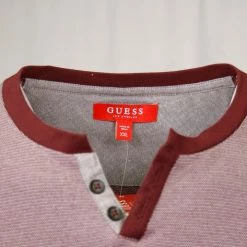 GUESS Men's Waldo Slit Henley L/S T-Shirt (Retail $39.99) S04 Mens