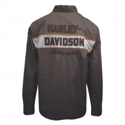 Harley-Davidson Men's Brown Two Tone L/S Woven Shirt (S11)
