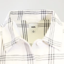VANS Women's Cream Black Matty Plaid L/S Woven Shirt (S02)