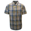 PrAna Men's Mustard Blue Beige Plaid S/S Woven Shirt (S26)