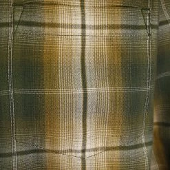 PrAna Men's Green Gold Cream Plaid L/S Woven Shirt (S53)