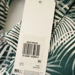 Levi's Men's Green Beige Palm Leaves S/S Woven Shirt 13 Levi's Men's Green Beige Palm Leaves S/S Woven Shirt