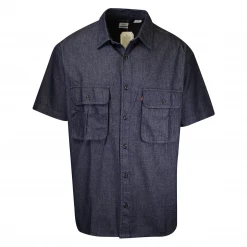 Levi's Men's Navy Blue Denim S/S Woven Shirt (Retail $54.50) S04