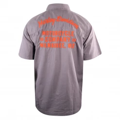 Harley-Davidson Men's Grey Circular Patch S/S Woven Shirt (S27)