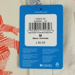 Columbia Men's Ivory Hatch Rapid Rivers S/S Woven Shirt (191) 12 Columbia Men's Ivory Hatch Rapid Rivers S/S Woven Shirt (191)