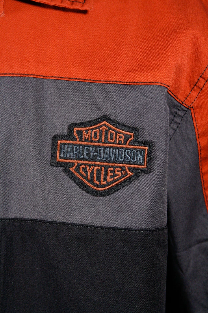 Harley-Davidson Men's Three Tone Red Grey Black S/S Woven Shirt (S28) 7 Harley-Davidson Men's Three Tone Red Grey Black S/S Woven Shirt (S28)