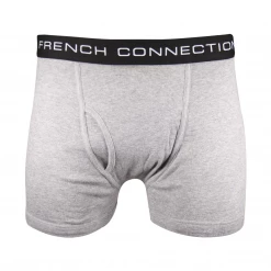 French Connection Men's 3 Pack Grey W/ Black Strap Boxer Briefs (S13)