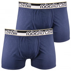 Roberto Cavalli Men's 2 Pack Blue Stretch Boxer Briefs Mens