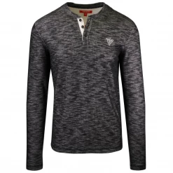 GUESS Men's Dunston Henley L/S T-Shirt (Retail $39.99) S01