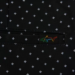 Greg Norman Men's Black Microlux Stretch Star Print Pattern Chino Short (S02)