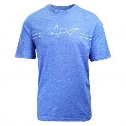 Mens Greg Norman Men's Heather Sea Blue Big Logo S/S T-Shirt (S02)