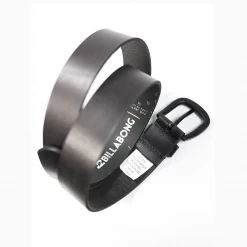 New Arrivals Billabong Men's Black Leather Matte Buckle Belt (S06)