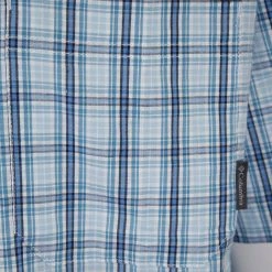 Columbia Men's Light Blue Rapid Rivers II Plaid S/S Shirt (463) Size XL