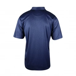 Greg Norman Men's Navy Black Mini Shark Pattern 3 Button S/S Polo Shirt (S02)