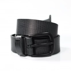 Billabong Men's Black Cow Leather Black Buckle Belt (S01)