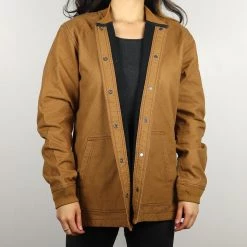 Carhartt Women's Golden Brown Snap-Front Rib Collar Shirt Jacket (S02)