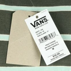 Vans Men's Ranger Green Teal Striped Endless S/S T-Shirt (S01) 14 Vans Men's Ranger Green Teal Striped Endless S/S T-Shirt (S01)