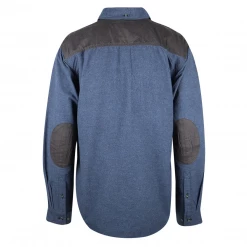 New Arrivals Carhartt Men's Heather Blue Black Two Tone Relaxed Fit L/S Flannel Shirt (S21)