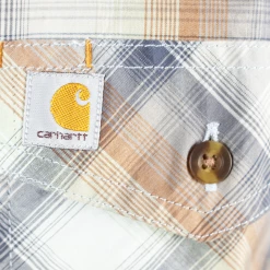 New Arrivals Carhartt Men's Indigo Brown Green Hue Plaid Relaxed Fit S/S Woven Shirt (S16) 9 New Arrivals Carhartt Men's Indigo Brown Green Hue Plaid Relaxed Fit S/S Woven Shirt (S16)