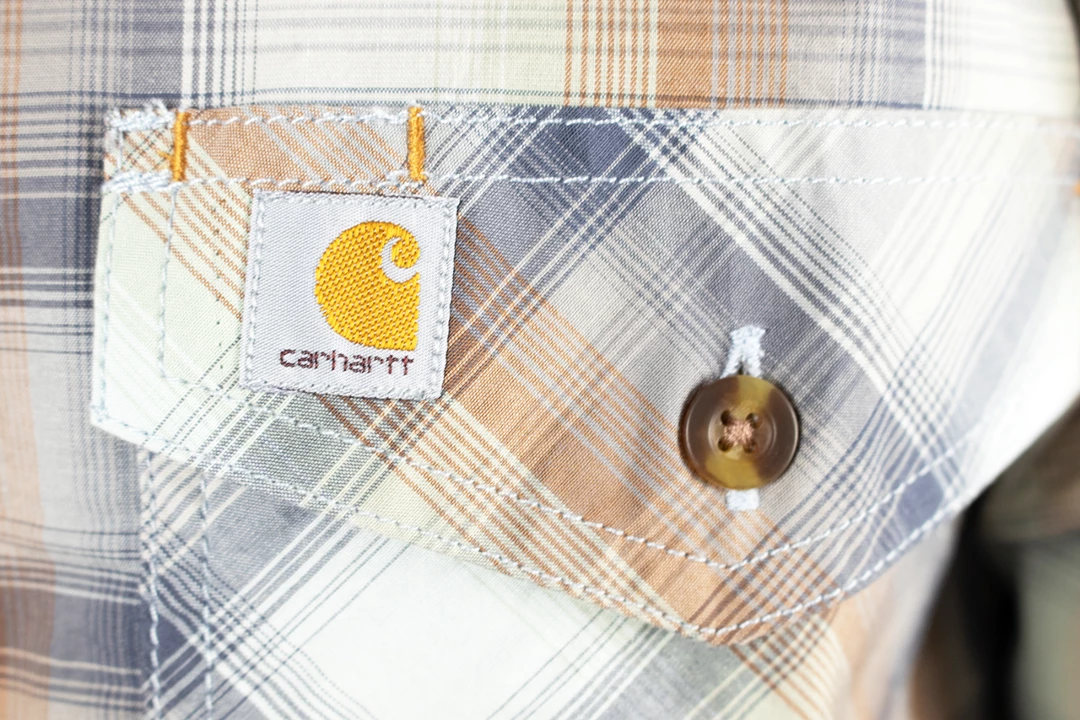 New Arrivals Carhartt Men's Indigo Brown Green Hue Plaid Relaxed Fit S/S Woven Shirt (S16) 6 New Arrivals Carhartt Men's Indigo Brown Green Hue Plaid Relaxed Fit S/S Woven Shirt (S16)