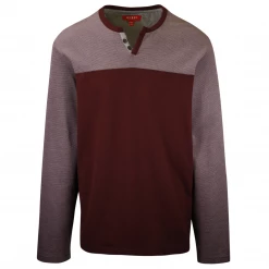 GUESS Men's Waldo Slit Henley L/S T-Shirt (Retail $39.99) S04 Mens