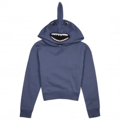 Kids Wild Child Hoodies Kid's Blue Shark Pull Over Hoodie (S01)