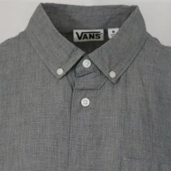 Vans Off The Wall Men's Heather Grey Tone S/S Woven Shirt (Medium Only)