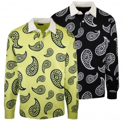 OBEY Men's Paisley Button L/S Polo Shirt (S11)