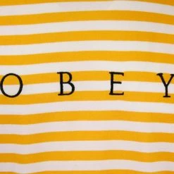 OBEY Men's Energy Yellow Novel Striped S/S T-Shirt (S10)