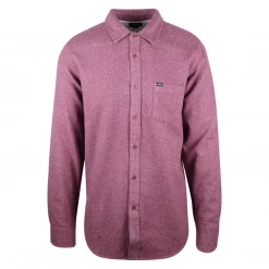 Obey Men's Heather Wine Red L/S Flannel Shirt (Size Medium)
