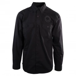New Arrivals Harley-Davidson Men's Black Embroidered Skull L/S Woven Shirt (S21)