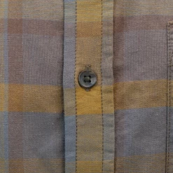 Spotted Clothing PrAna Men's Brown Grey Gold Box Plaid Benton S/S Woven Shirt S06