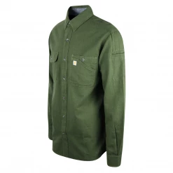 Carhartt Men's Olive Green Relaxed Fit L/S Flannel Shirt (S17) New Arrivals
