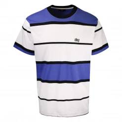 OBEY Men's Blue White Black Blocked S/S T-Shirt