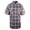 Carhartt Men's Grey Maroon White Lightweight Relaxed Fit S/S Woven Shirt (S12) New Arrivals