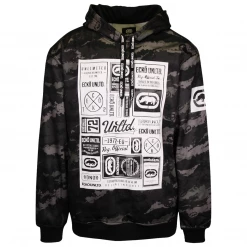 Ecko Unltd. Men's Grey Snakes In The Grass Camo Pull Over Hoodie (S03)