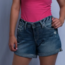 Silver Jeans Co. Women's Boyfriend Midrise Denim Shorts