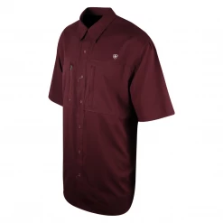 Ariat Men's Maroon Ariattek Heat Series S/S Woven Shirt