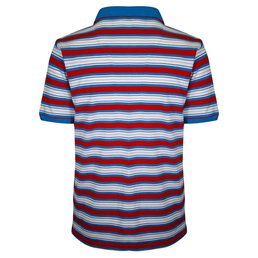 FILA Men's Azure Blue White Red Striped F-Box S/S Polo T-Shirt (S13) 5 FILA Men's Azure Blue White Red Striped F-Box S/S Polo T-Shirt (S13)