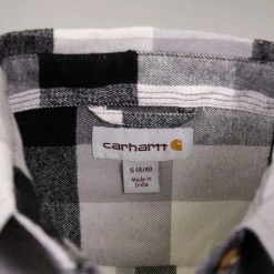 Carhartt Women's Black Grey White Plaid L/S Woven Shirt (S02)