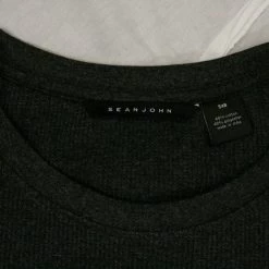 Sean John Men's Charcoal Heather Grey 98 Thermal L/S Pullover Sweater Mens