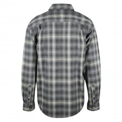 New Arrivals Carhartt Men's Dark Grey Ivory Plaid Snap Front L/S Woven Shirt (S13)